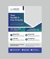 Corporate healthcare and medical flyer design layout template post vector