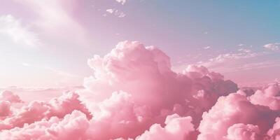 Romantic pink sky background. Clouds soft on sunset. Abstract background. Textured background, clouds, clouds, children's wallpaper. Prints, wallpapers, posters, cards. High quality photo