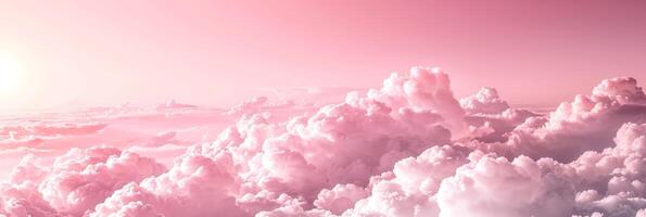 Romantic pink sky background. Clouds soft on sunset. Abstract background. Textured background, clouds, clouds, children's wallpaper. Prints, wallpapers, posters, cards. High quality photo