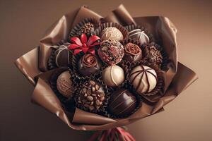Various of Flower Chocolate Candy Bouquet Gift photo