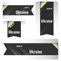 Set of Made in Ukraine labels, signs. Modern Ukraine made in stamp vector