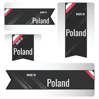 Set of Made in Poland labels, signs. Modern Poland made in stamp vector