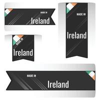 Set of Made in Ireland labels, signs. Modern Ireland made in stamp vector