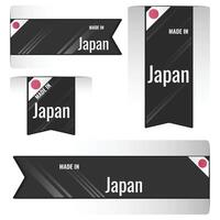 Set of Made in Japan labels, signs. Modern Japan made in stamp vector