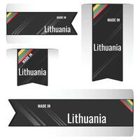 Set of Made in Lithuania labels, signs. Modern Lithuania made in stamp vector