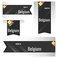 Set of Made in Belgium labels, signs. Modern Belgium made in stamp vector