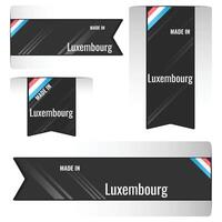 Set of Made in Luxembourg labels, signs. Modern Luxembourg made in stamp vector