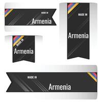 Set of Made in Armenia labels, signs. Modern Armenia made in stamp vector