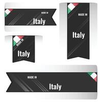 Set of Made in Italy labels, signs. Modern Italy made in stamp vector