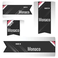 Set of Made in Monaco, signs. Modern Monaco made in stamp vector