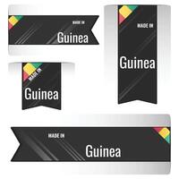 Set of Made in Guinea labels, signs. Modern Guinea made in stamp vector