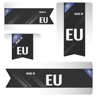 Set of Made in EU labels, signs. Modern European Union made in stamp vector