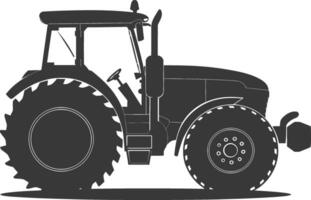 Silhouette tractor heavy equipment black color only vector