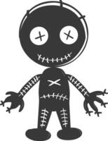 Silhouette voodoo doll black color only vector