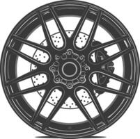 Silhouette velg car black color only vector