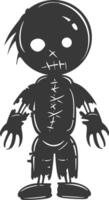 Silhouette voodoo doll black color only vector