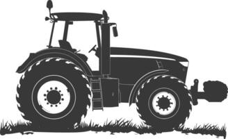 Silhouette tractor heavy equipment black color only vector