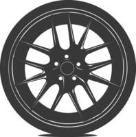 Silhouette velg car black color only vector