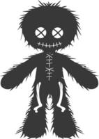 Silhouette voodoo doll black color only vector