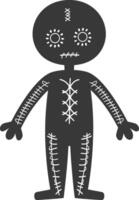 Silhouette voodoo doll black color only vector