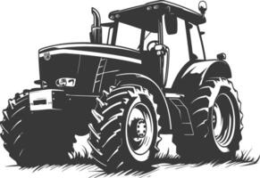 Silhouette tractor heavy equipment black color only vector