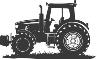Silhouette tractor heavy equipment black color only vector