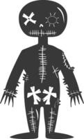 Silhouette voodoo doll black color only vector