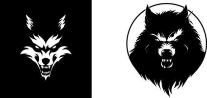lobo siluetas, el feroz y misterioso canino depredadores vector