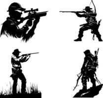 Skilled Hunters Silhouette, Perfect Design for Outdoor Hunting and Adventure Projects vector