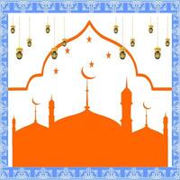 Siluet Mosque Template Cover vector