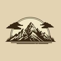 Mountain logo minimalist vector