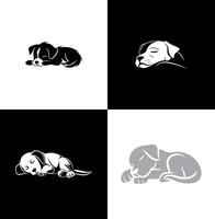 Pretty cute sleeping puppy dog vector