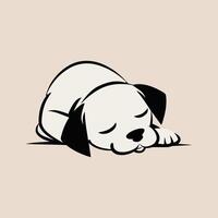 a dog sleeping on a brown background vector