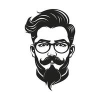 the barber with his long mustache and beard vector