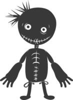 Silhouette voodoo doll black color only vector