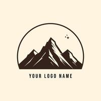 minimalist mountain adventure logo vector