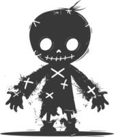 Silhouette voodoo doll black color only vector