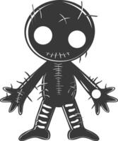 Silhouette voodoo doll black color only vector