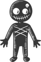 Silhouette voodoo doll black color only vector