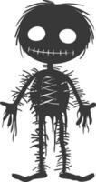 Silhouette voodoo doll black color only vector