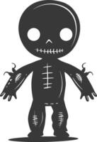 Silhouette voodoo doll black color only vector