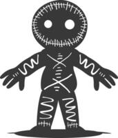 Silhouette voodoo doll black color only vector