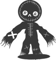 Silhouette voodoo doll black color only vector