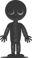 Silhouette voodoo doll black color only vector