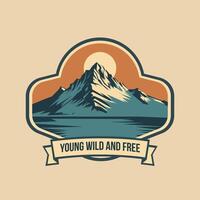 Mountain logo emblem vector