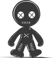 Silhouette voodoo doll black color only vector