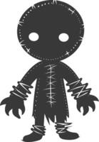 Silhouette voodoo doll black color only vector