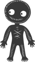 Silhouette voodoo doll black color only vector