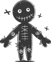 Silhouette voodoo doll black color only vector