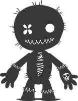 Silhouette voodoo doll black color only vector